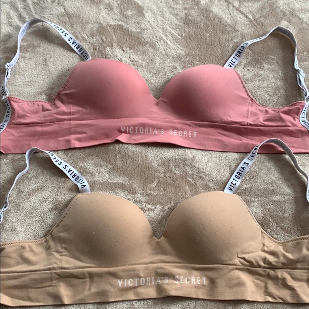 Victorias secret wireless pushup yoga bra set of 2